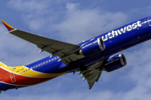 Boeing 737 MAX 7 narrow-body airliner in flight
