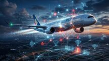 A commercial airplane flying in the sky representing the question can airplanes be hacked
