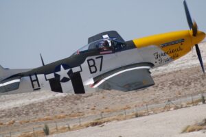 P-51D Mustang World War II fighter aircraft in flight