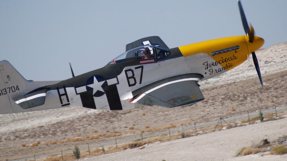 P-51D Mustang World War II fighter aircraft in flight